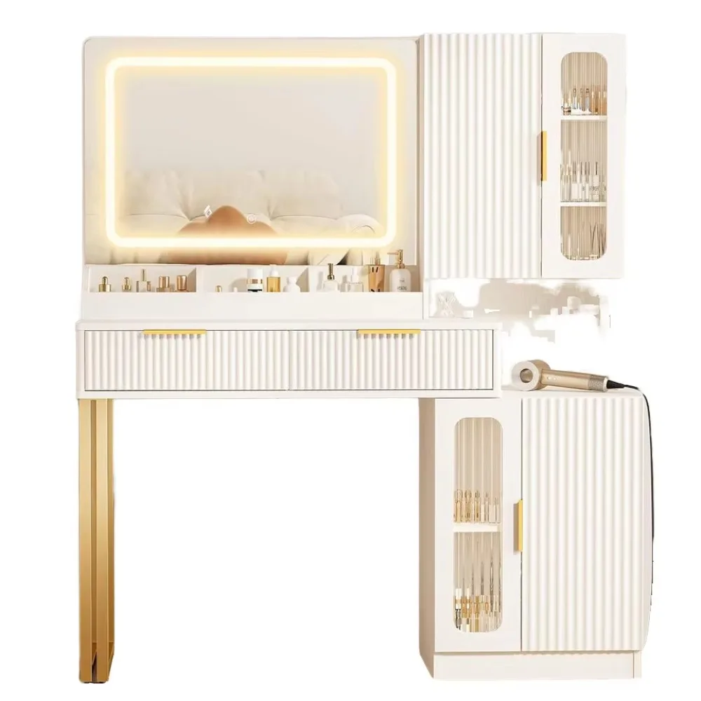 Dressing Table Vanity With Lighted Mirror - โต๊ะเครื่องแป้งแบบโมเดิร์นขนาด 45 นิ้ว พร้อมกระจก ไฟปรับได้ 5