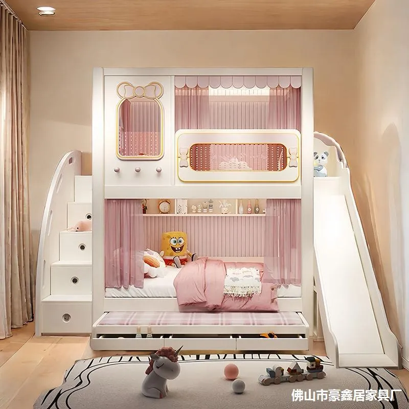 เตียงสองชั้นสำหรับเด็กผู้หญิงแ - Bunk Bed With Stairs And Slide บทวิจารณ์และราคา