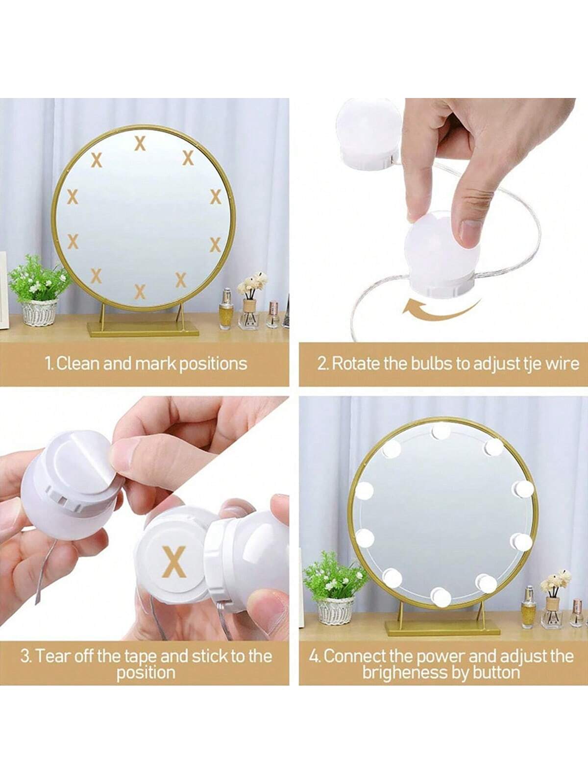 หลอดไฟถอดเปลี่ยนได้ใหม่ โคมไฟก - Dressing Table Vanity With Lighted Mirror บทวิจารณ์และราคา
